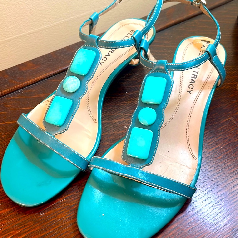 3/$25 Turquoise Blue Ellen Tracy Sandal